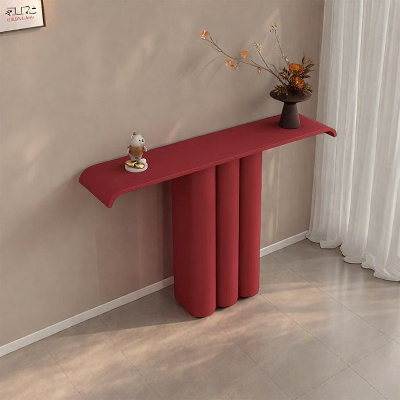 Console moderne rouge minimaliste, H 33,46 po x l 55,12 po x L 13,78 po