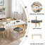 Ensemble de salle à manger 5 pièces, 1 table + 4 chaises, structure en bois d'hévéa, chaises ergonomiques et table en faux bois-352870012-352869955