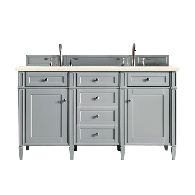 Ensemble de meuble-lavabo double 60 po Dussault, Gris urbain, Fantôme, 8 po