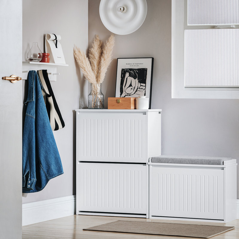 Shoe Storage Cabinet, White, 2
