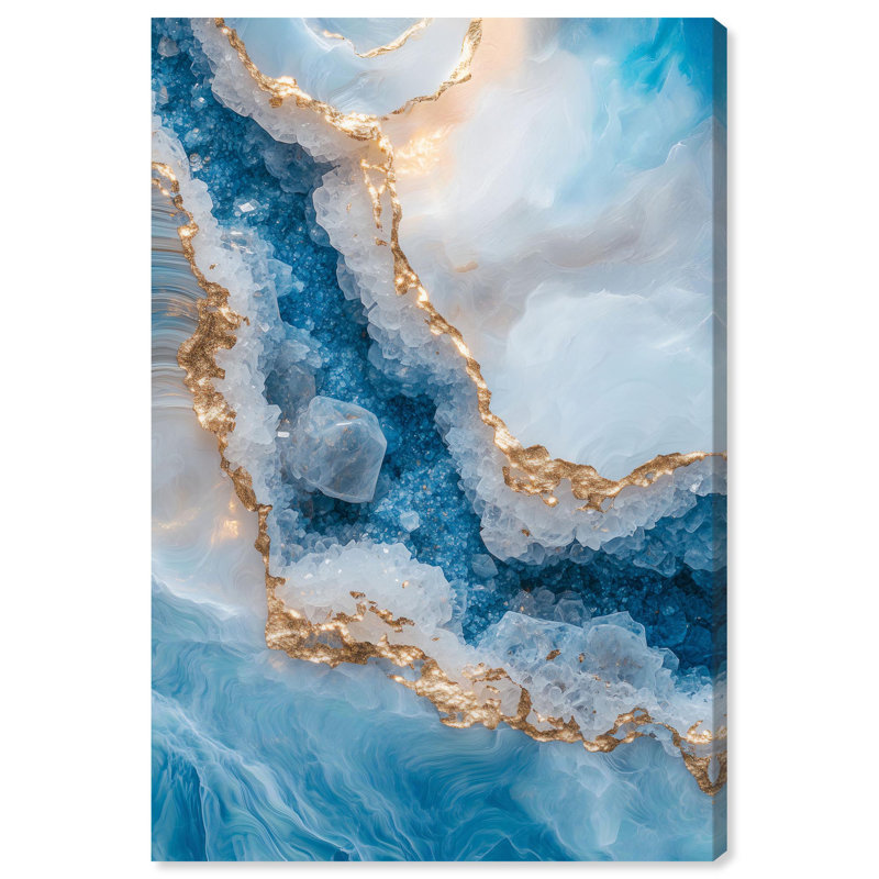 Décoration murale géode en toile Molten Topaz I , H 45 po x l 45 po, Toile tendue