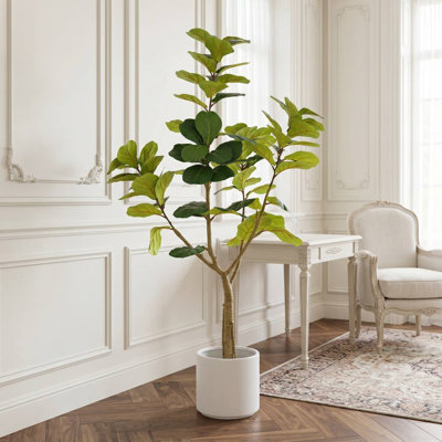 6FT Realistic Fiddle Leaf Fig with Pot (Green Leaves)