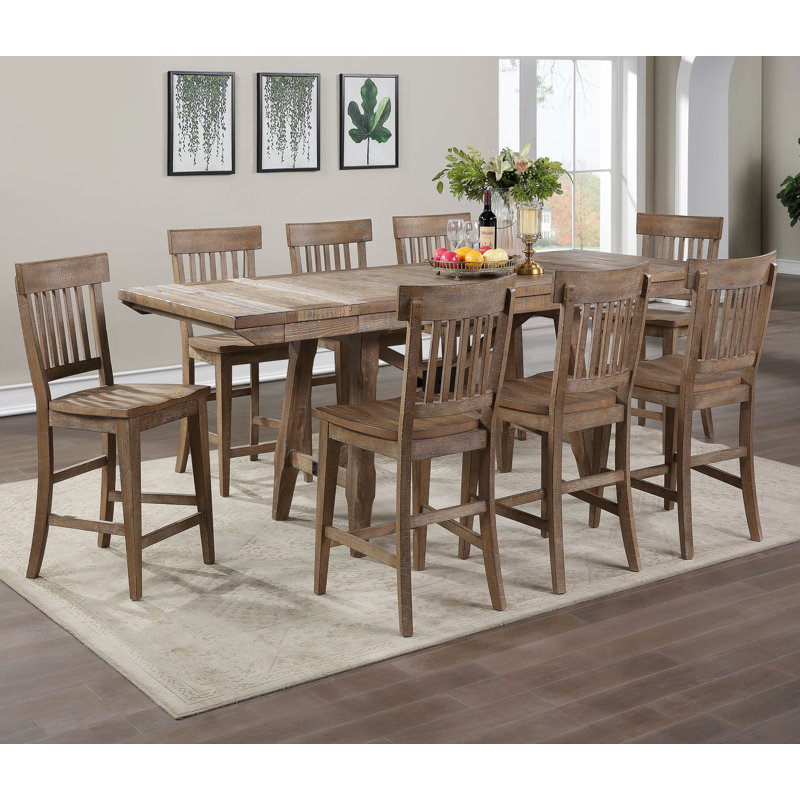 Ensemble de salle à manger à hauteur de comptoir Surbit Ballam, 9 Pieces: Table, 8 Chairs