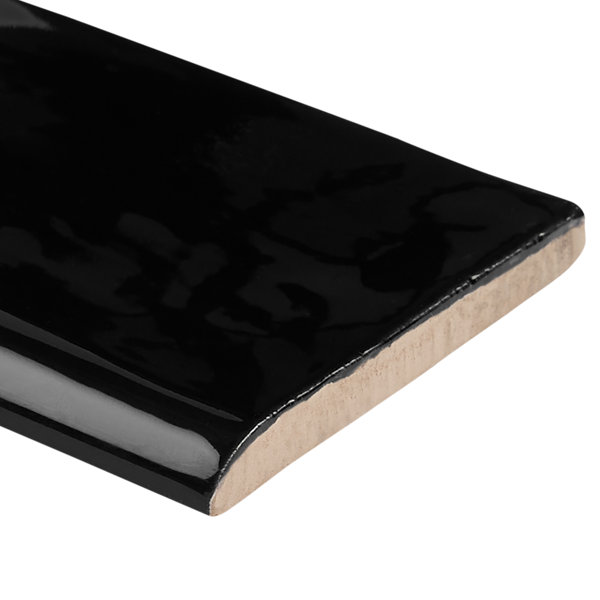 Barcelona 3 in. x 6 in. Polished Ceramic Subway Bullnose Wall Tile Trim