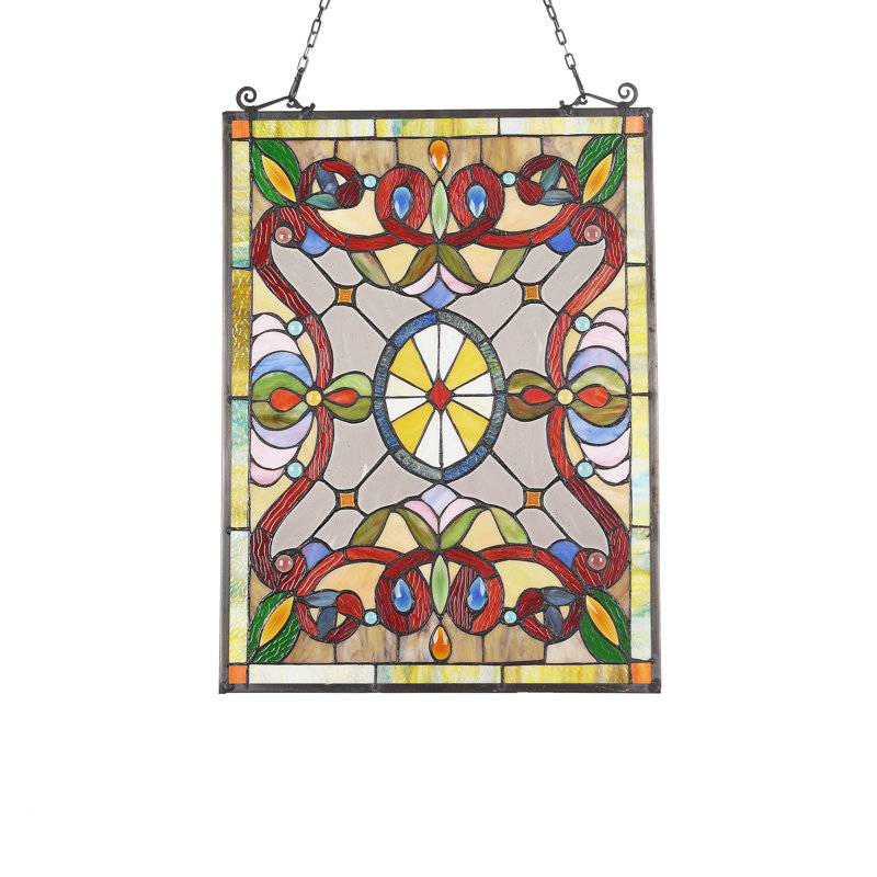 Panneau de fenêtre en verre victorian tiffany