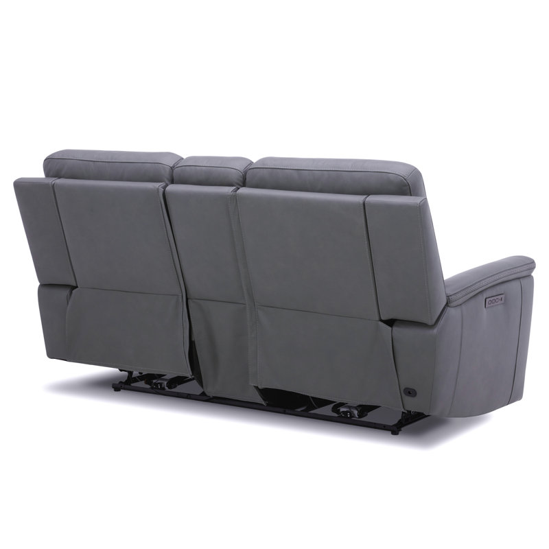 Cabrero 79'' Leather Power Reclining Loveseat, Gray