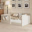 Canapé-lit simple en velours avec panneaux latéraux hauts et entrée latérale, lit d'invité peu encombrant avec poches de rangement, beige-129186347-129186349