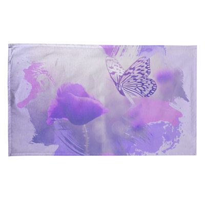 Serviette de thé à papillon classique et rose Bourbeau