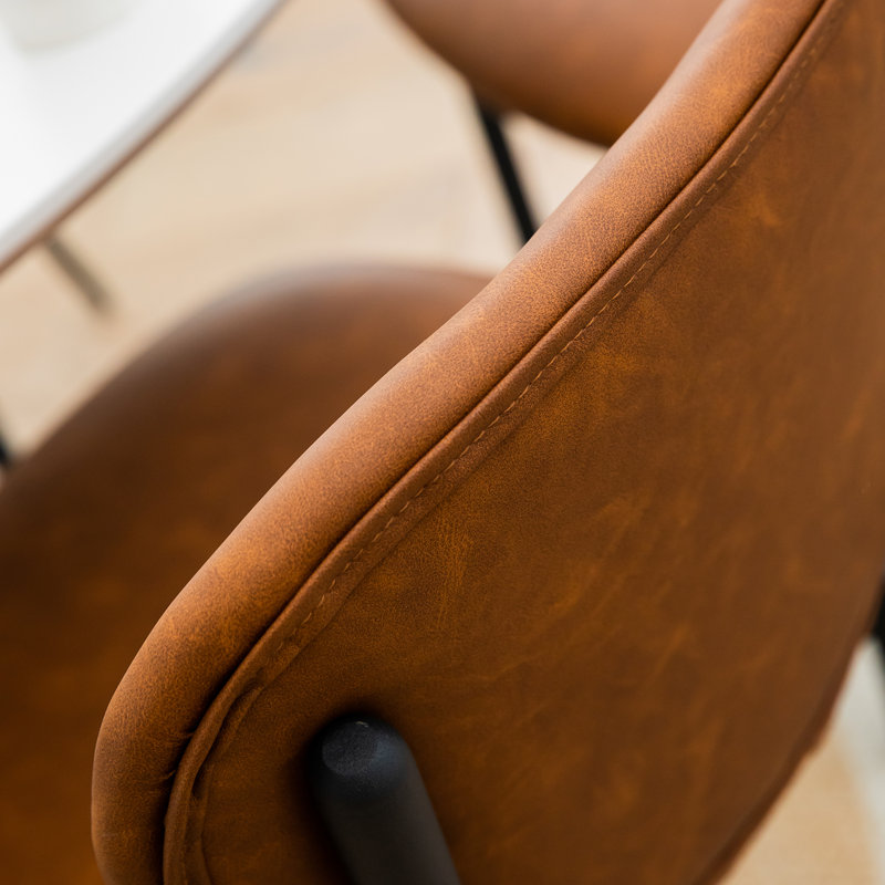 Dining Chairs Set of 2 Upholstered Modern Dining Room Chairs Mid Century Faux Leather Kitchen Chairs with Metal Legs for Dining Room Kitchen