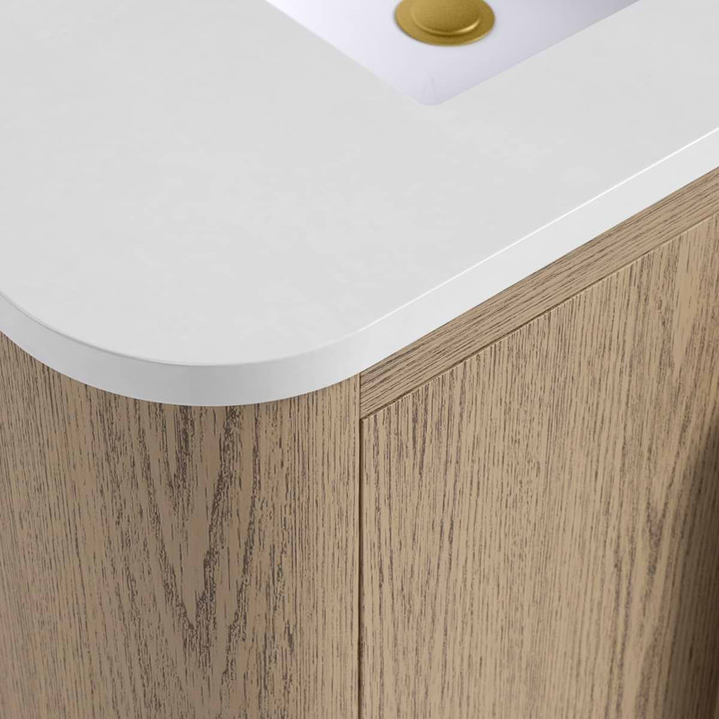 Harper Vanity, Ebony Oak, 60" W, White Quartz