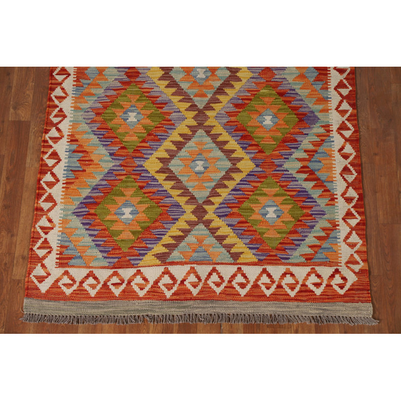 Multolor Kilim Reversible Wool Rug 4x6