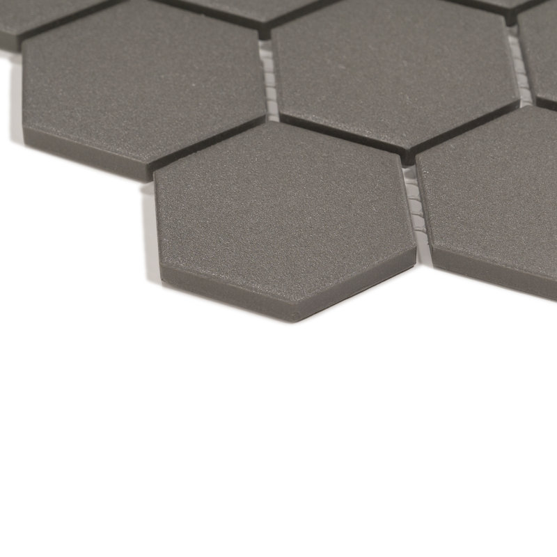 Sage 2" x 2" Hexagon Porcelain Matte Mosaic Tile, Gray