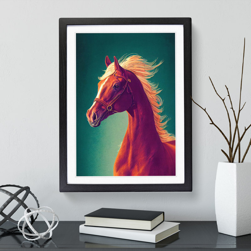 Beauty of a Horse - Wall Art, 34cm H x 25cm W x 2cm D, Black, White
