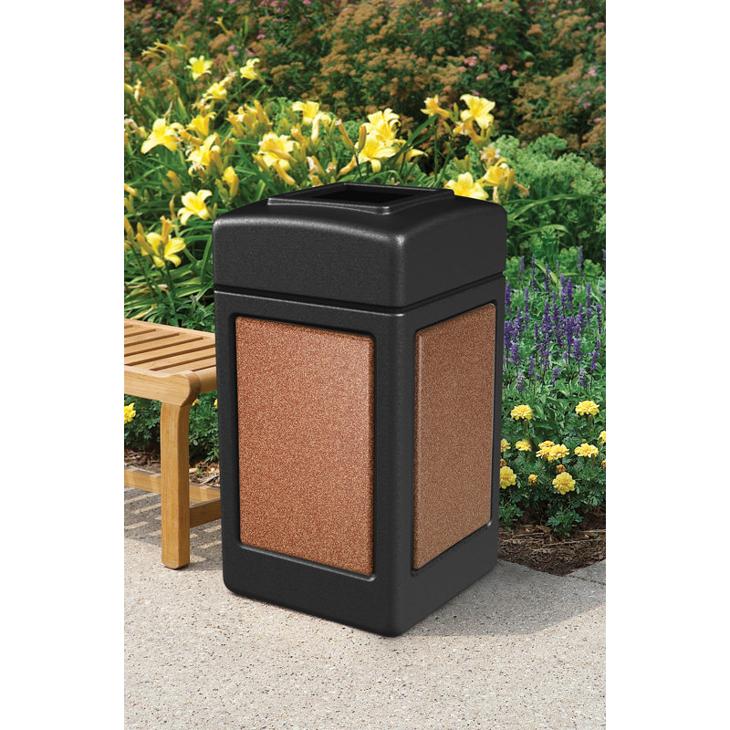 Poubelle® 42 gallons StoneTec, Noir avec Sedona