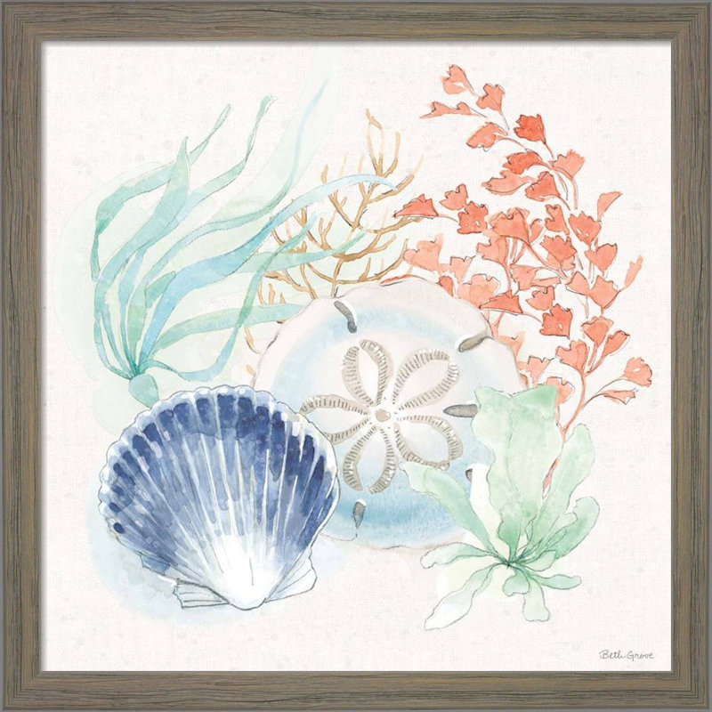 «Seaside E» par Beth Grove - ensemble de 2 peintures encadrées