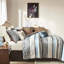Édredon 7 pièces bleu grand - motif géométrique complexe, revers doux, comprend des taies décoratives pour le lit et la jupe-129988338-129988340