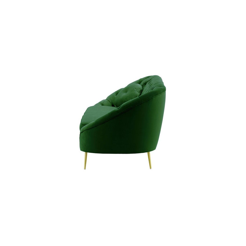 Avianah 3 Seater Velvet Sofa, Green