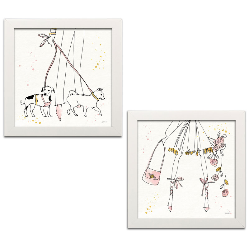 « mode pieds iii & iv », ensemble de 2 reproductions de peintures à l’aquarelle, H 12 po x l 12 po x P 1,5 po