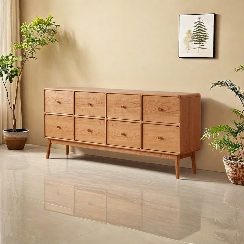 Nordic-style luxury and retro sideboard, 33.1" H x 70.8" W x 16.5" D