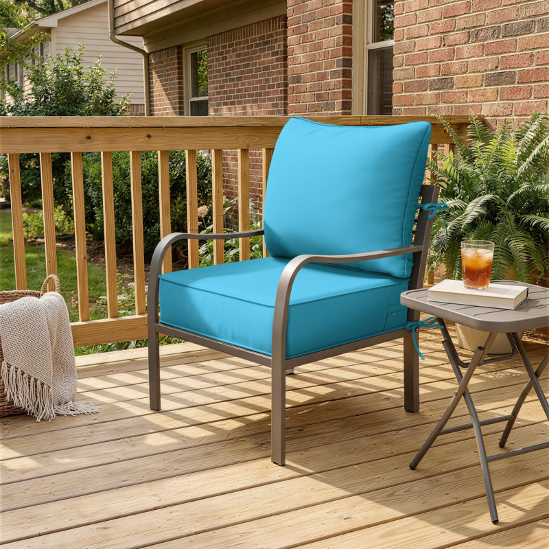 6.5″ Outdoor Replacement  Cushion Set, Deep Seating Seat / Back Cushion Set, Lake Blue