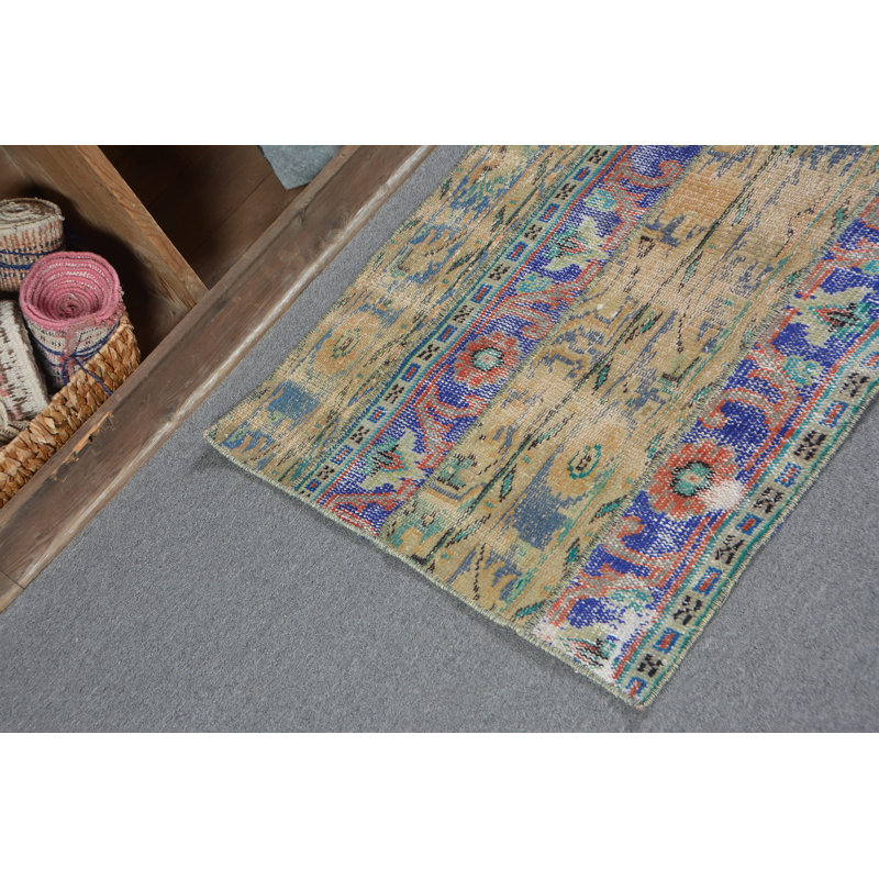 Turkish Rugs, 2.5x3.4 ft Small Rug, Floor Rugs, Luxury Rug, Vintage Rugs, Blue Oriental Rug