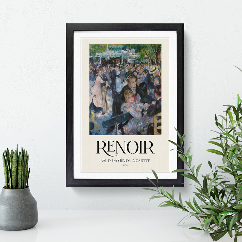 Dance At Le Moulin De La Galette by Pierre-Auguste Renoir - Single Picture Frame Print, 65cm H x 48cm W x 2cm D, Black Framed