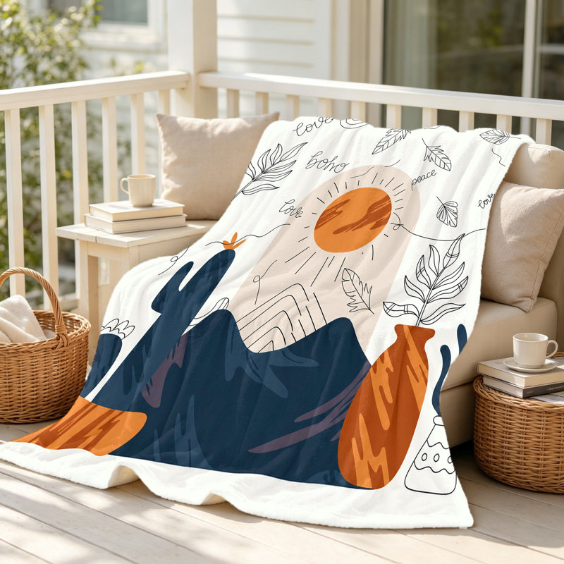 Jeté Cozy Boho Desert Landscape, Simple (l 60 po x L 80 po)