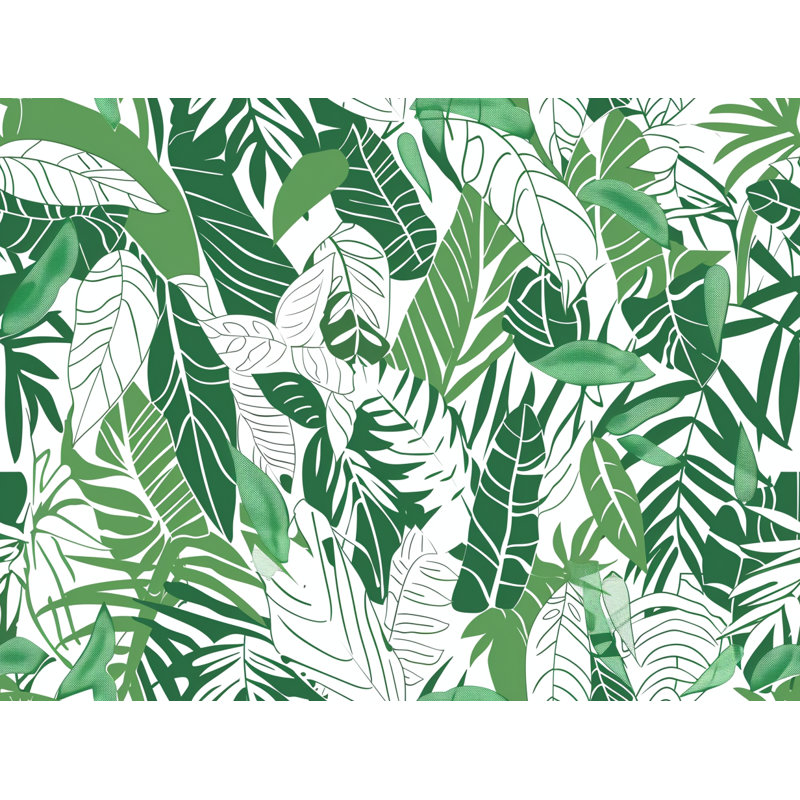 Leafy Art Cool Shower Curtain, 93"H x 70"W
