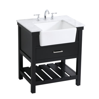 Pelaghia 30'' Single Bathroom Vanity with Marble Top