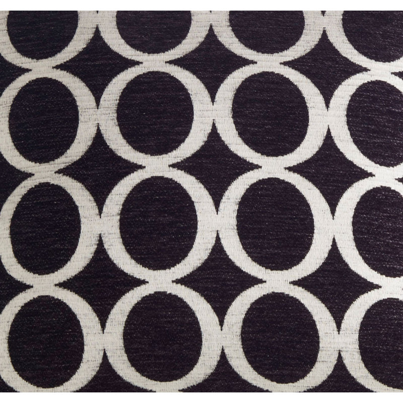 Broward Geometric Cushion Cover/Cushion with Filling, 45 x 45cm, Black, Polyester/Polyfill
