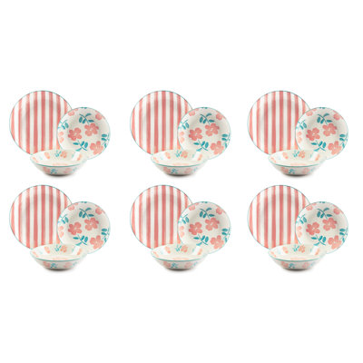 Primula Porcelain China Dinnerware Set Piece - Service for 6