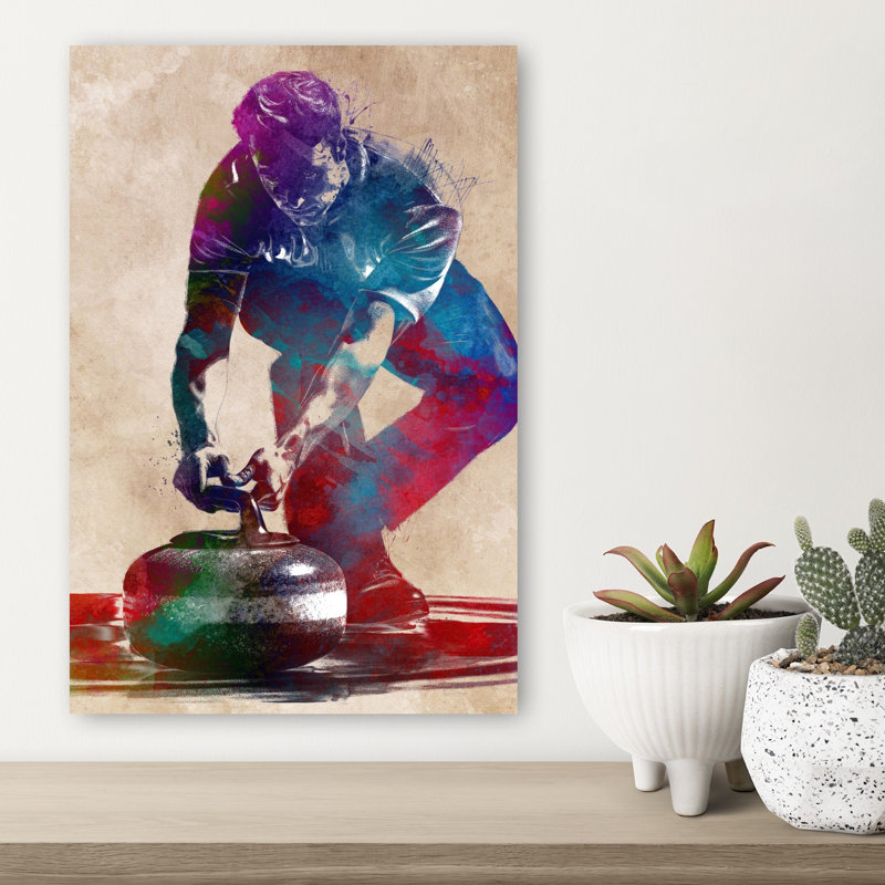 «Dynamic Curling Throw», art mural contemporain, H 18 po x l 12 po