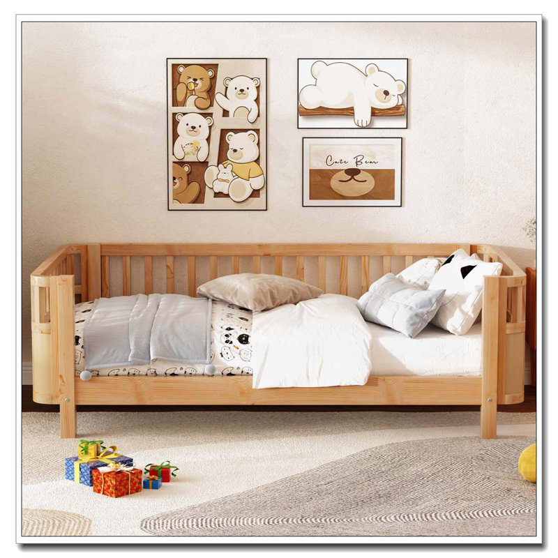 Wooden Bed Frame, Twin, Natural