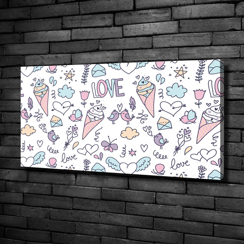 Romantic Pattern - No Frame Print on Canvas