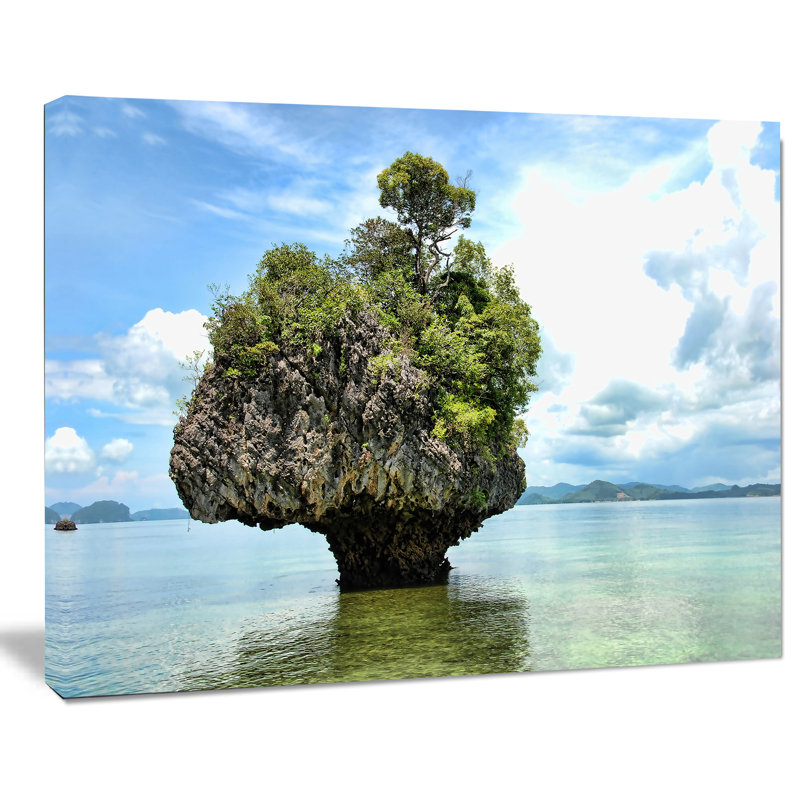Tree Island in Summer - Reproduction de photo sur toile tendue, H 8 po x l 12 po x P 1 po