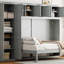 Grand lit escamotable mural avec armoires (lit)