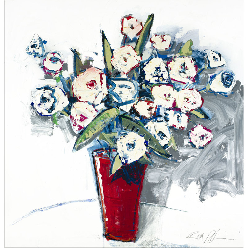«The Red Vase» par Robert Robinson - peinture sur toile tendue