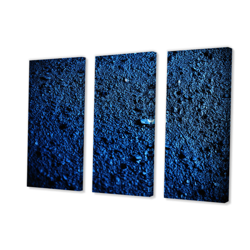 «Abstract Euphoria Deep Blue Happiness» sur toile, reproduction de 3 pièces, H 28 po x l 36 po x P 1 po