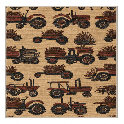 Machine Washable Transportation Brown Area Rug