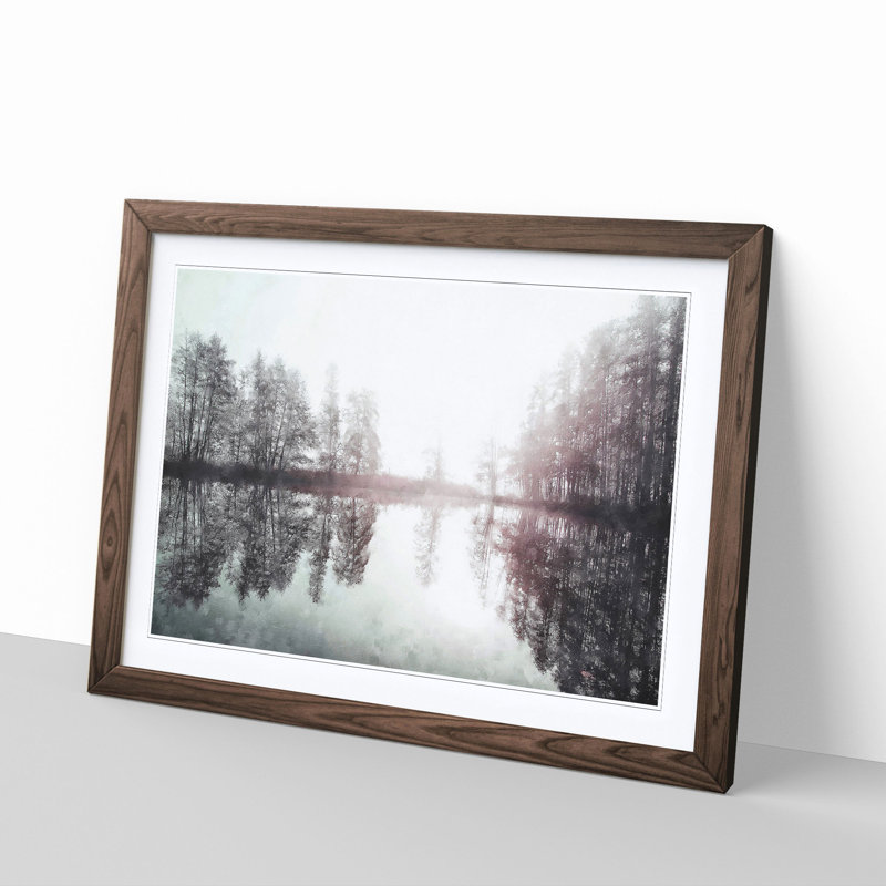 Foggy Sunrise in Germany - Picture Frame Graphic Art Print, 45cm H x 63cm W x 2cm D, Walnut Framed