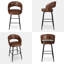 Tabouret de bar rembourré avec garniture cloutée-210802585