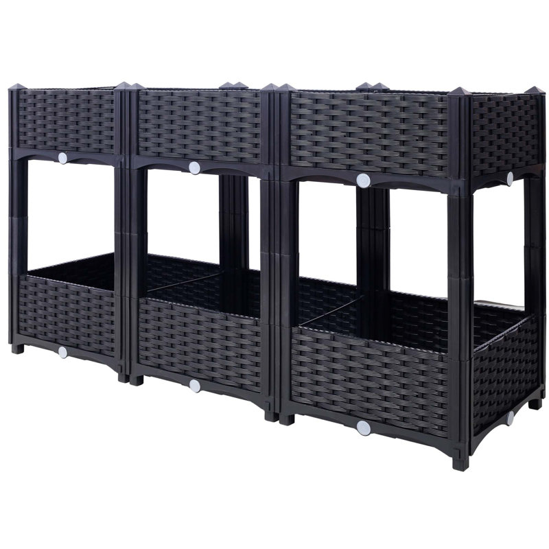 Planter Raised Beds - Elevated Planter Garden Box With Drainage Plug Raised Garden Beds For Vegetable/Flower/Herb Outdoor Standing Planter Beds Gardening Kit,47.2"X15.7"X27.7"