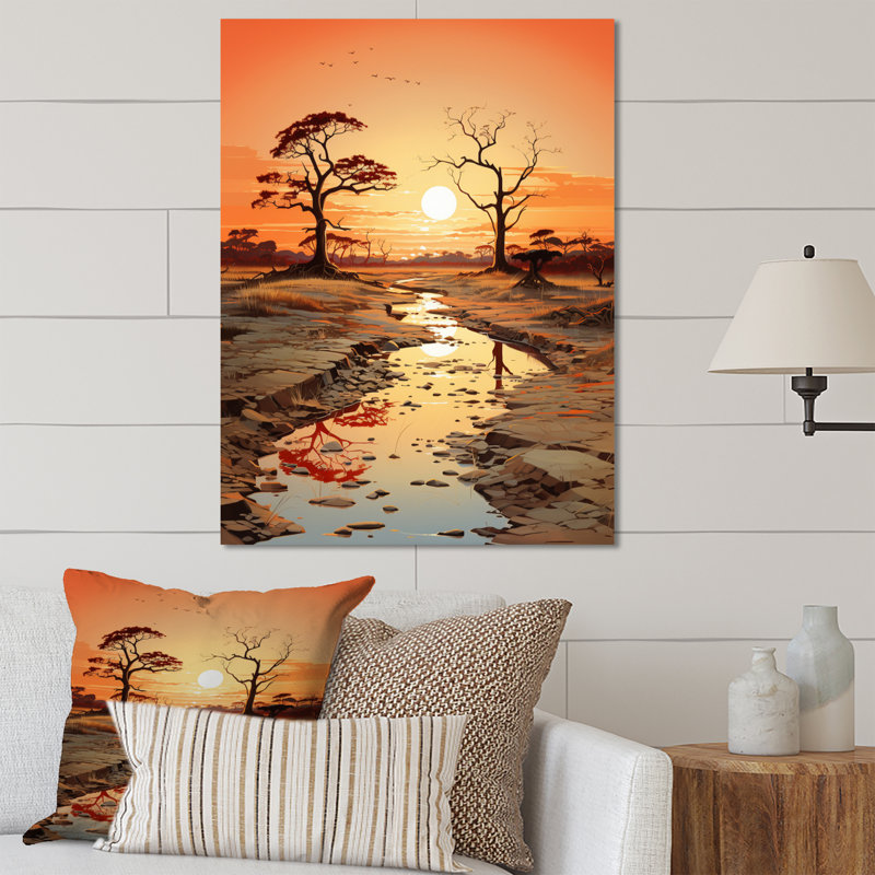 " Orange Beigefrican Valley ", 20" H x 12" W x 1" D