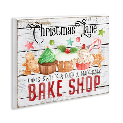 Christmas Lane Bake Shop Canvas Wall Art by Creatif Belle
