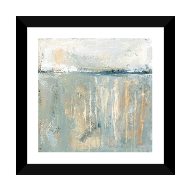 «Brighter Days» par Carol Robinson - reproduction imprimée, H 24 po x l 24 po x p 1 po, Papier encadré noir, Blanc