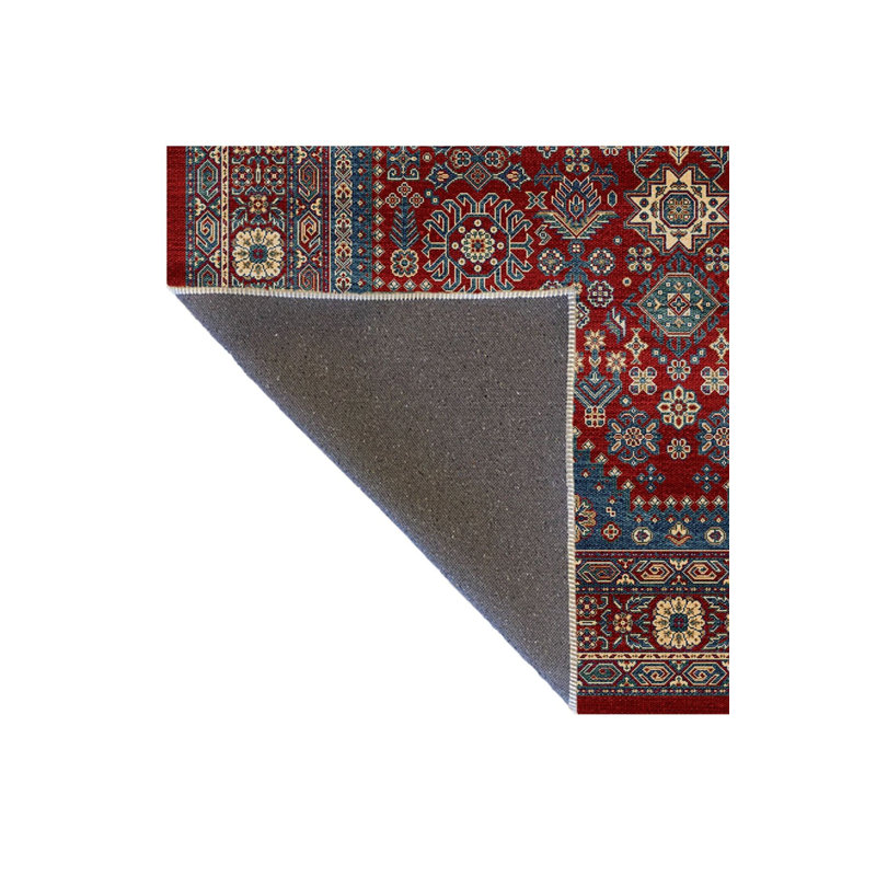 Tapis décoratif lavable à la machine multicolore, Sous-tapis rectangulaire de 3 pi 3 po x 4 pi 11 po