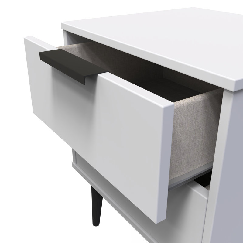 Turah 45cm W Manufactured Wood Bedside Table, Grey Matt