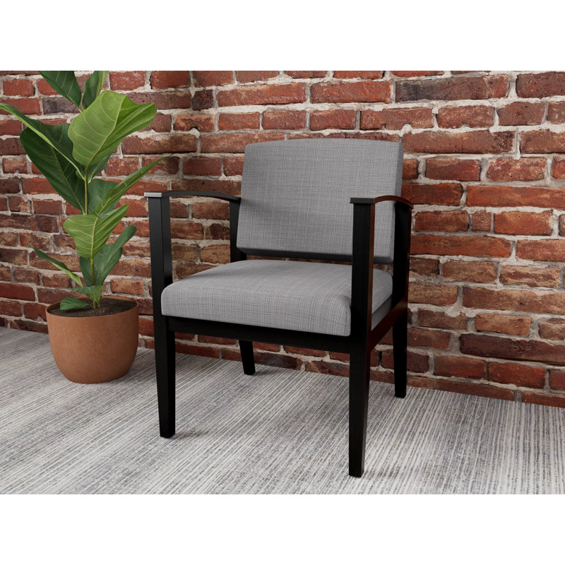 Table de bout en bois Amherst, Noir, Gris chambray