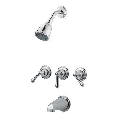 3-Handle Thermostatic Tub and Shower Faucet with Trim