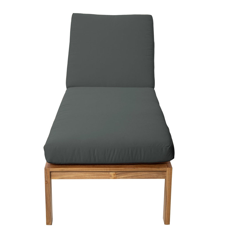 Venice Outdoor Teak Chaise Lounge, Coal